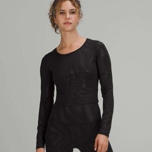 Lululemon Wunder Train Cropped Long Sleeve Shirt *Foil
